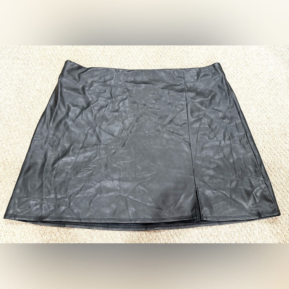 Black Faux Leather Mini Skirt